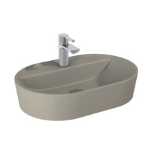 Tvättställ för bänkskiva i oval form med blandare