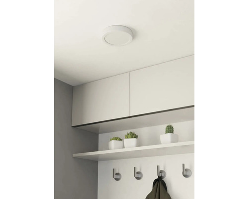 Rum med taklampa, skåp, hylla och hängare