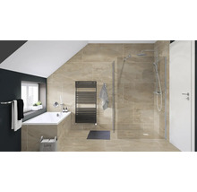 Modernt badrum med badkar, dusch och element