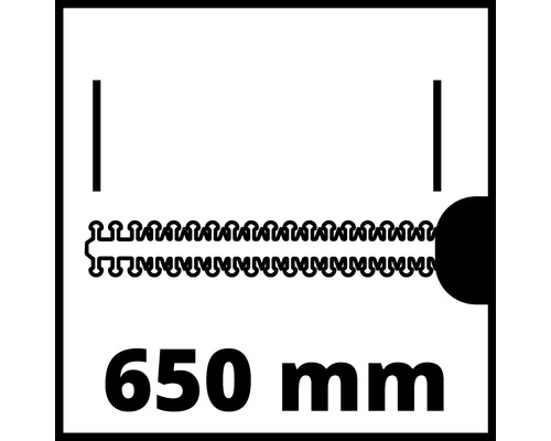 Symbol för en 650 millimeter lång styrskena