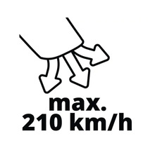 Symbol för maximal lufthastighet på 210 kilometer per timme
