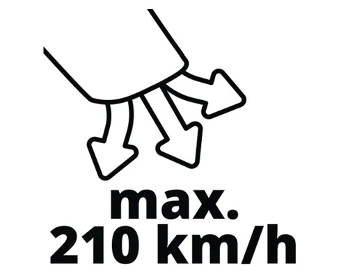 Symbol för maximal lufthastighet på 210 kilometer per timme