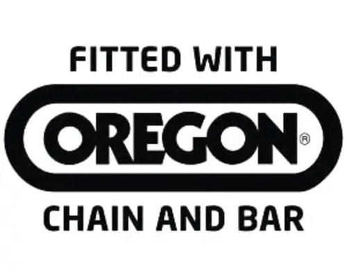 Utrustad med Oregon kedja och svärd