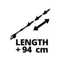 Symbol för skaftlängd som kan förlängas med 94 cm