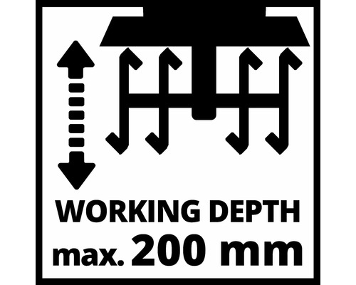 Symbol för arbetsdjup: maximalt arbetsdjup 200 millimeter