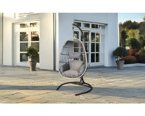 Hängande rottingfåtölj med stålram för utomhusbruk
