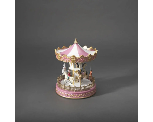 Dekorativ speldosa med karusellmotiv.