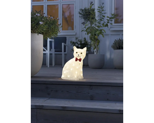 Dekorativ kattfigur med rosett för utomhusbruk