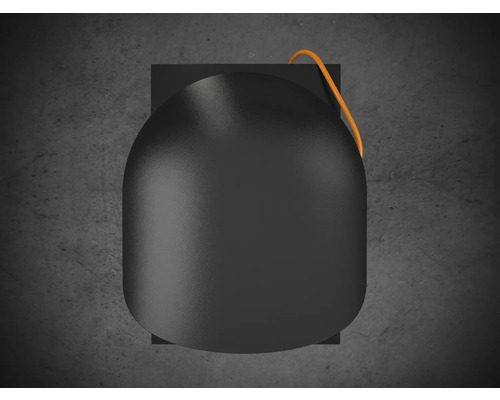 Svart vägglampa med kabelanslutning