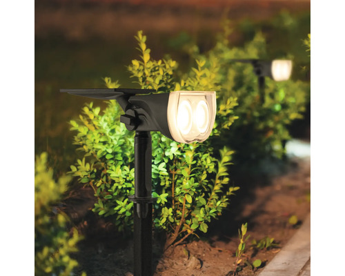 Solarlampa för trädgårdsbelysning med markspett