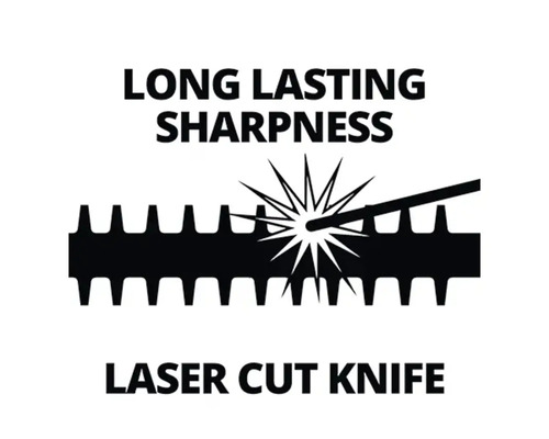 Symbol för långvarig skärpa hos laserskuret knivblad