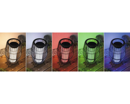 Dekorativ trädgårdslampa med olika färginställningar
