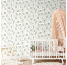 Barnrum med koala tapet, spjälsäng och lekbåge