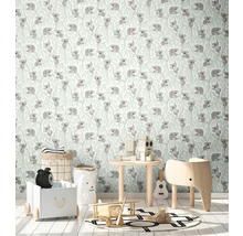 Barnrum med tapet med koalamotiv och leksaker