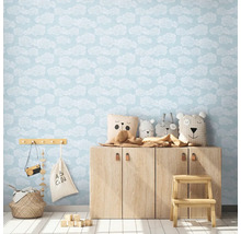 Barnrum med molntapet, träskänk och leksaker