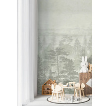 Barnrum med skogstapet, barngrupp och leksaker