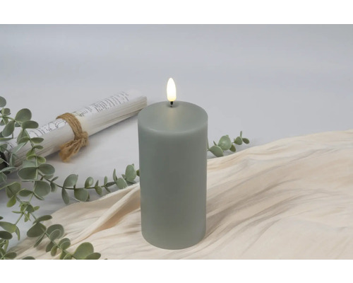 Dekorativt grått LED-ljus med artificiell låga