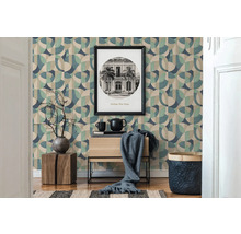 Tapet A.S CRÉATION retro blågrön 0,53x10,05m