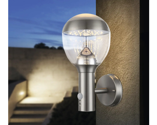 Utomhusvägglampa med rörelsedetektor för väggmontering