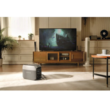 EcoFlow Powerstation i ett vardagsrum med en TV