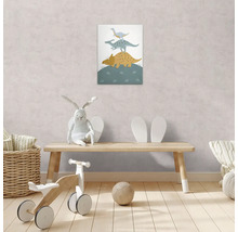 Barnrum med dinosauriebild på väggen