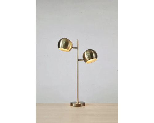 Gyllene bordslampa med två lampskärmar