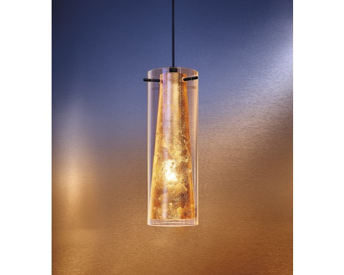Pendellampa med klar cylinder och innerbelysning