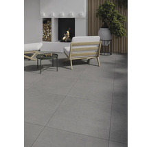 Utomhusklinker FLAIRSTONE Granitkeramik Borkum 2.0 antracit 59,5x59,5x2 cm