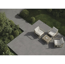 Utomhusklinker FLAIRSTONE Granitkeramik Borkum 2.0 antracit 59,5x59,5x2 cm