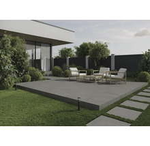 Utomhusklinker FLAIRSTONE Granitkeramik Borkum 2.0 antracit 59,5x59,5x2 cm