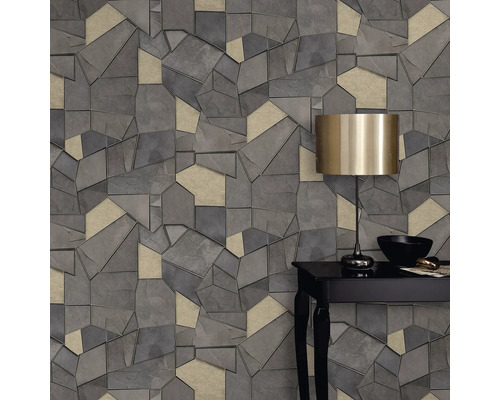 Modern tapet med stenmönster i oregelbunden design