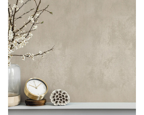 Dekorativ väggdekoration med vas, blommande grenar, klocka och lotusblomma