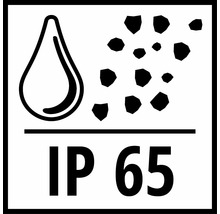 Symbol IP65: Skydd mot vattenstrålar och damm