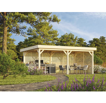 Paviljong PALMAKO Lenna 16,6m² set 309 med jalusiväggar 588x300cm vit