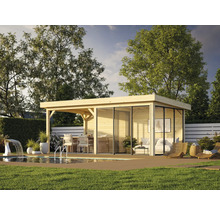 Paviljong PALMAKO Lenna Slide 16,6m² set 406 588x300cm doppimpregnerad grå