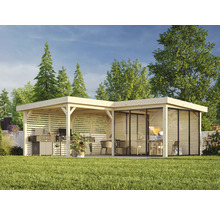 Paviljong PALMAKO Lenna Slide 24,9m² set 411 588x588cm doppimpregnerad brun