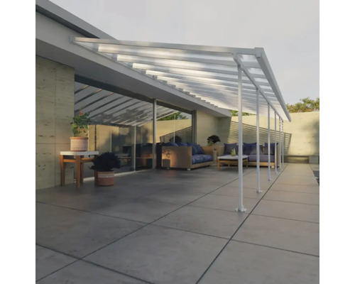 Terrasstak CANOPIA by Palram Feria 4x10,31m vit Terrass med tak och trädgårdsmöbler