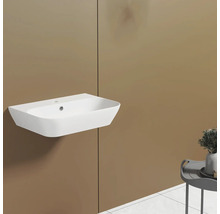 Vit tvättställsskål för väggmontering i badrummet