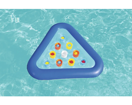 Triangulär, uppblåsbar dryckhållare för pooler med flera mugghållare