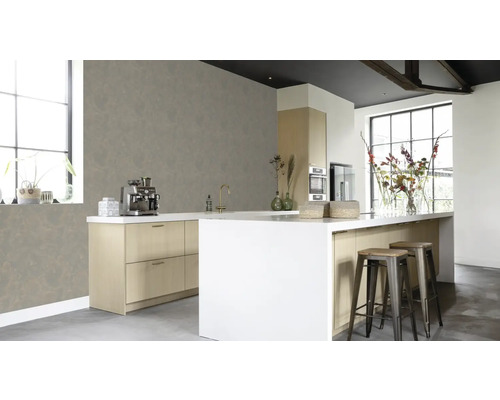 Modernt kök med köksö, sittplatser och apparater