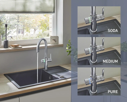 Diskho med blandare och olika vatteninställningar