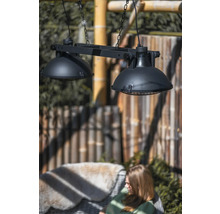 Svart dubbelspot hängande lampa för utomhusbruk