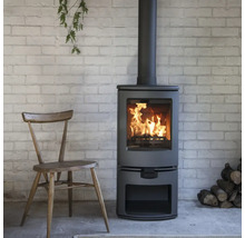 Braskamin Charnwood Arc-5 svart stål gjutjärn 5 kW