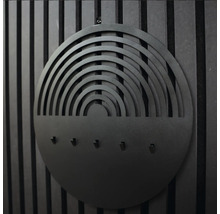 Vägghängare med cirkeldesign och krokar