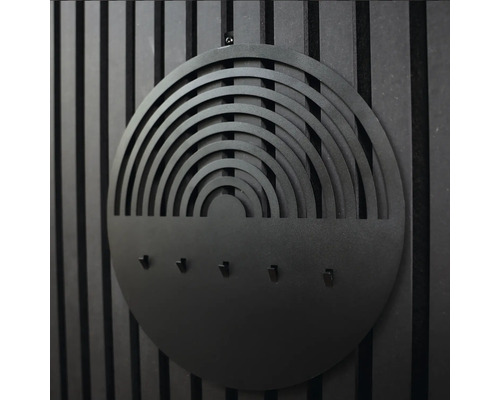 Vägghängare med cirkeldesign och krokar