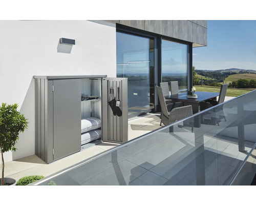 Metall trädgårdsskåp för förvaring på terrassen