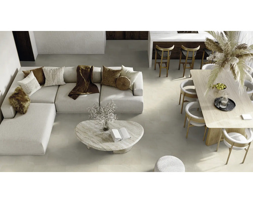 Ljus och rymlig lägenhet med soffa, bord och stolar