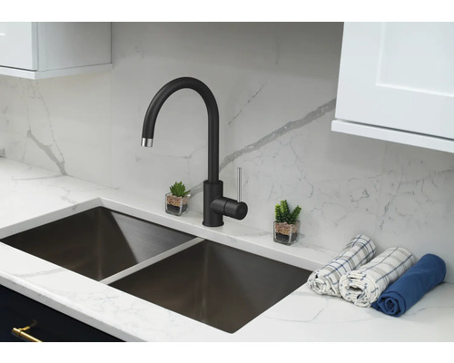 Diskho med svart armatur och dubbel ho