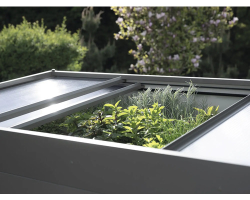 Högbädd med örter och öppet lock