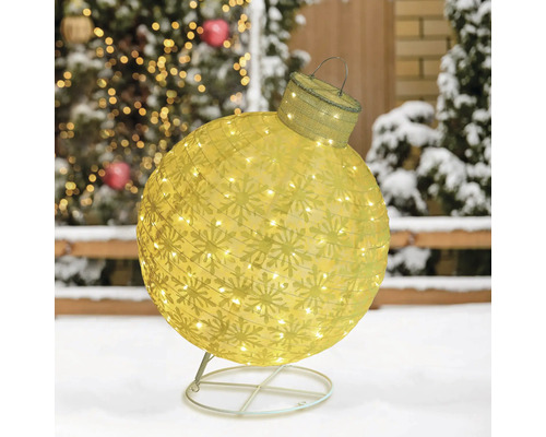 Dekorativ julkula med snöflingamönster och belysning för utomhusbruk